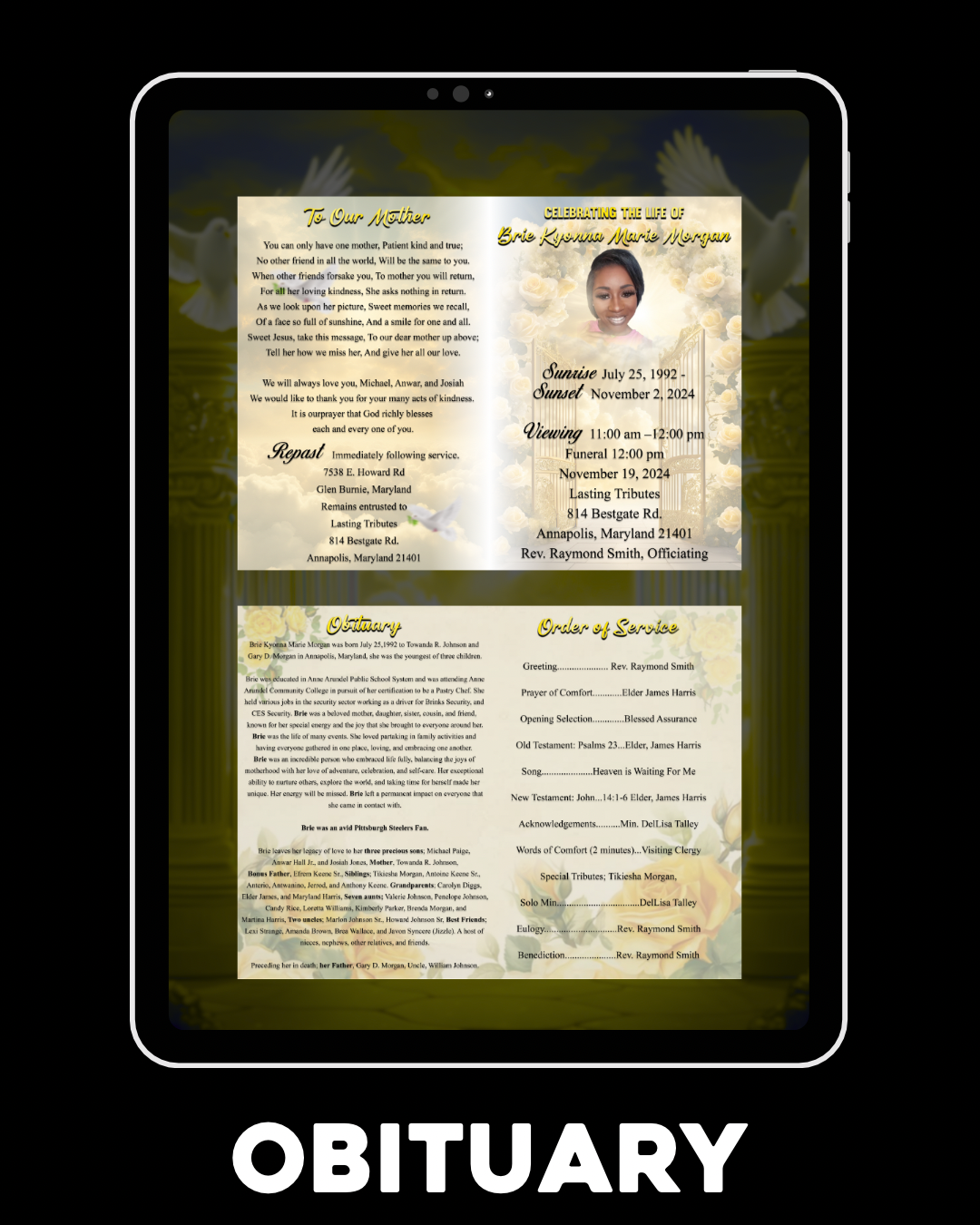Obituary Design